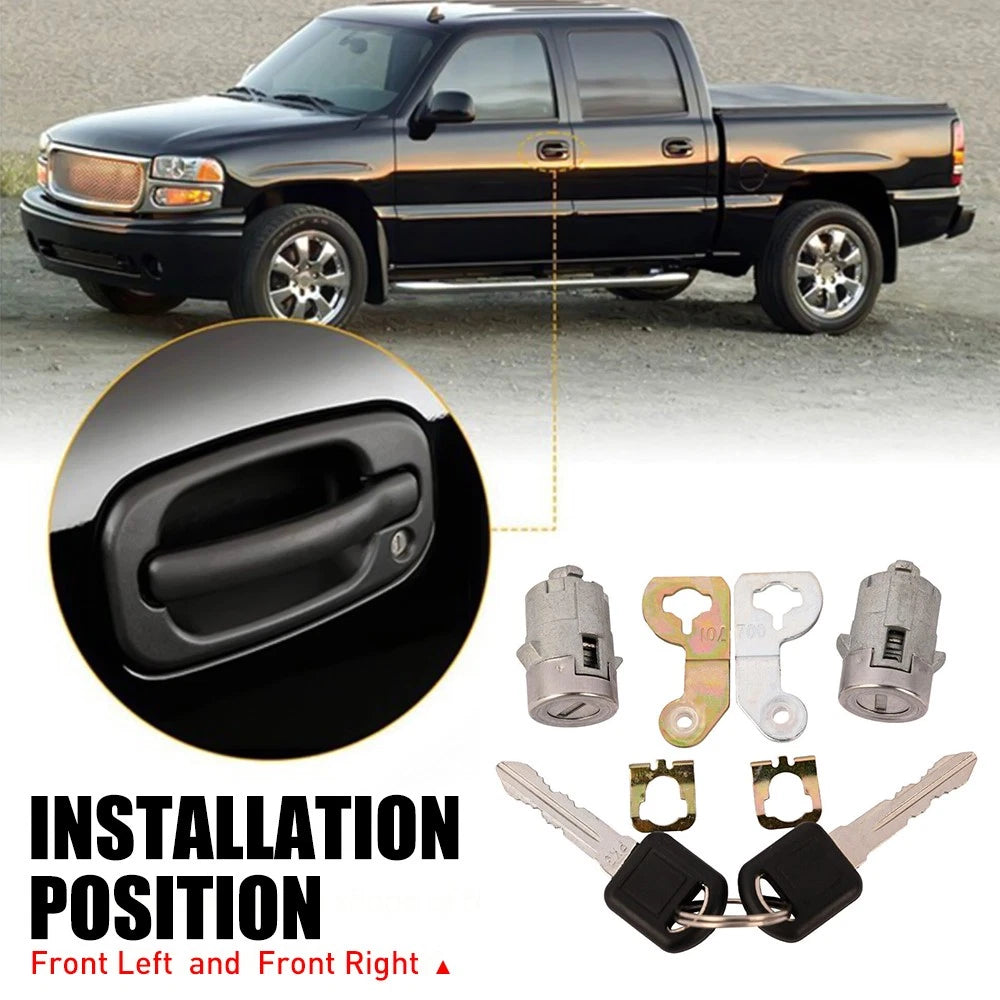Door Lock Cylinder Set W/ Keys For 2001-2006 GMC CHEVY SILVERADO TAHOE 15298924 6B93BC-57