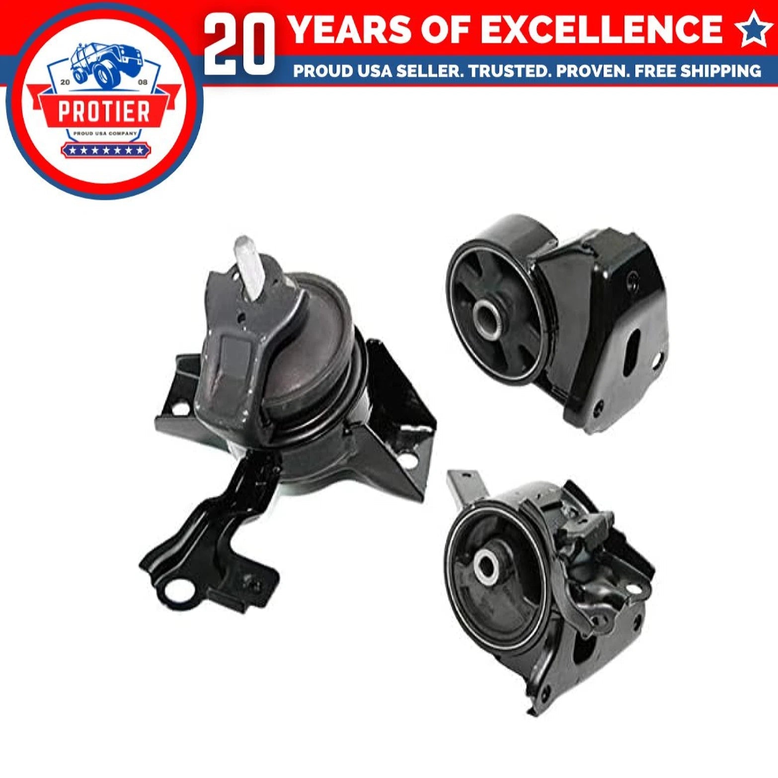 Fits 2003-2008 Hyundai Tiburon 2.7L AUTO 2 Front Motor & 1 Transmission Mount 6B93BC-57