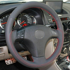 Top Leather Steering Wheel Hand-stitch on Wrap Cover For Mazda 3 5 6 2003-2009