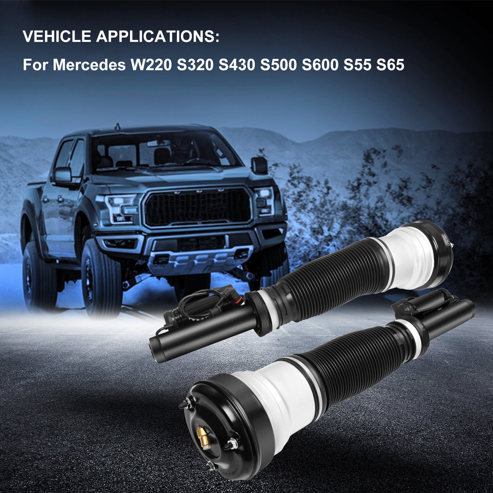 Front Pair Air Suspension Shocks For Mercedes W220 S320 S430 S500 S600 S55 S65 6B93BC-57