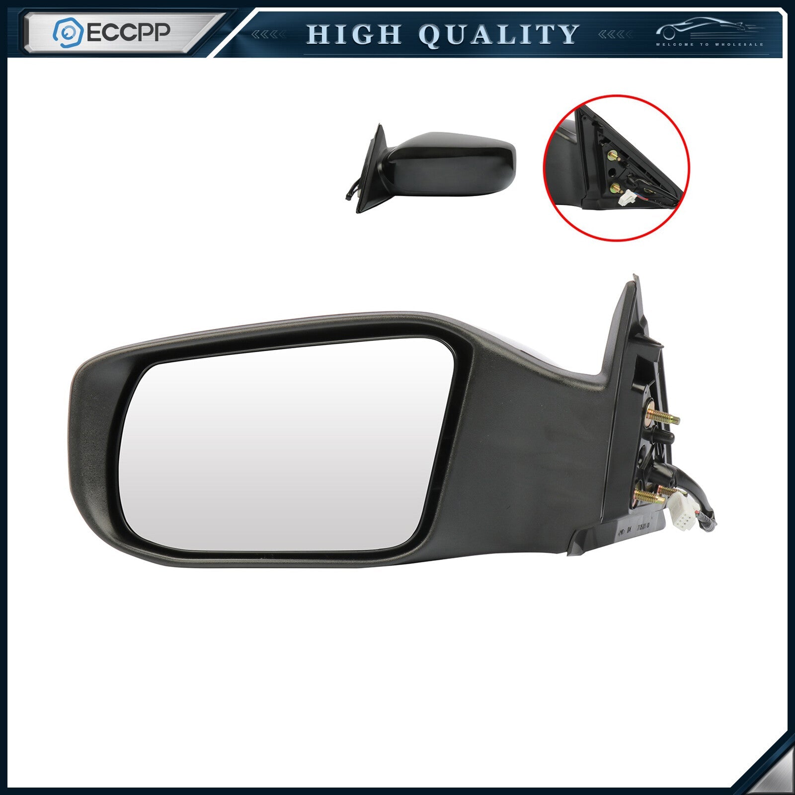 Mirror For 13-18 Nissan ALTIMA2.5 LH Side Black W/COVER 6B93BC-57
