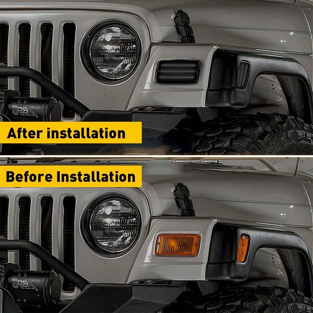 For 1997-2006 Jeep Wrangler TJ Smoke Bumper Fender Signal Side Marker Lights EOA 6B93BC-57