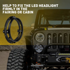 2X Round 7Inch LED Headlight Mounting Ring Bracket Adapter for Harley Touring A 6B93BC-57