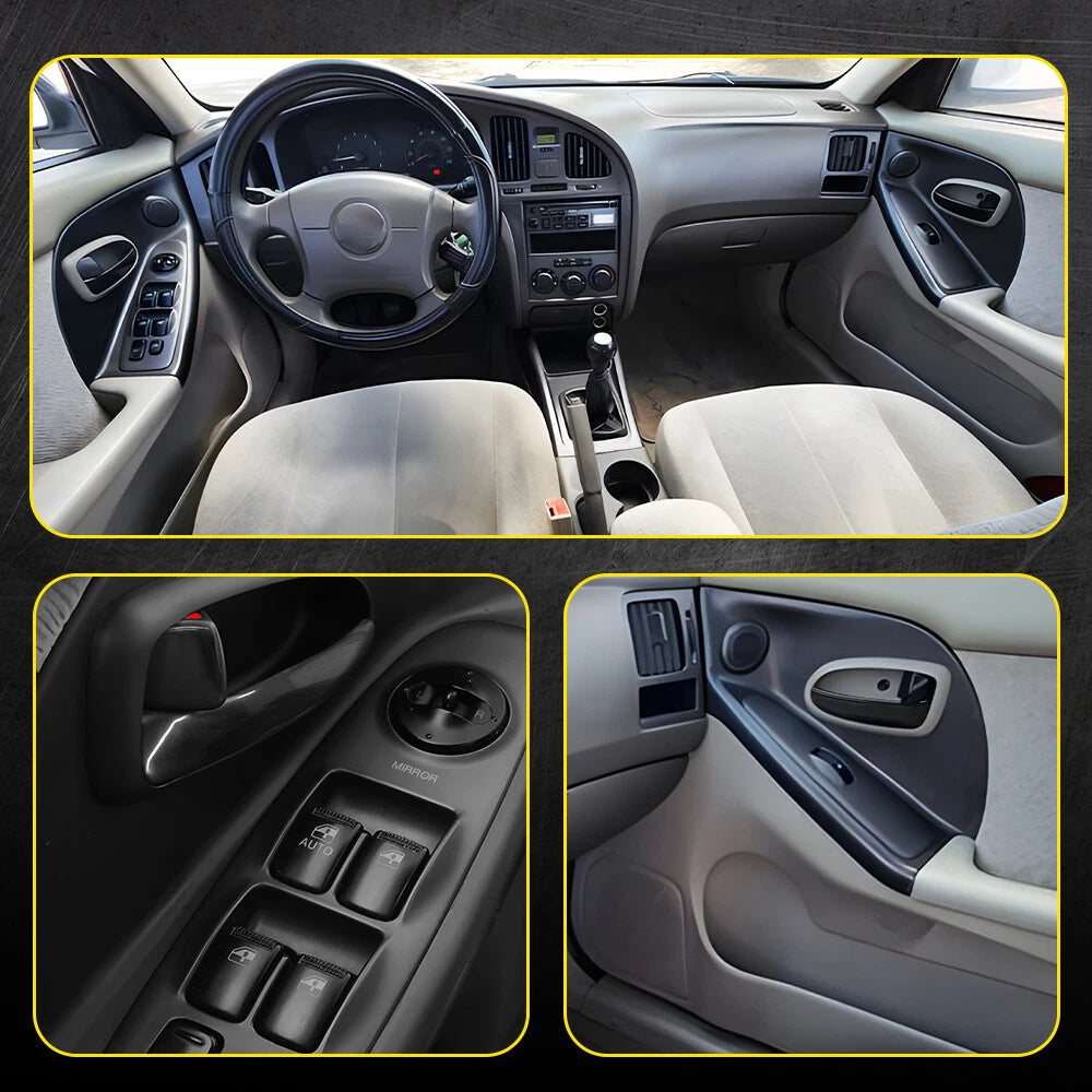 Interior Door Handle For 2001-2006 Hyundai Elantra Set of 2 Front Black Plastic 6B93BC-57