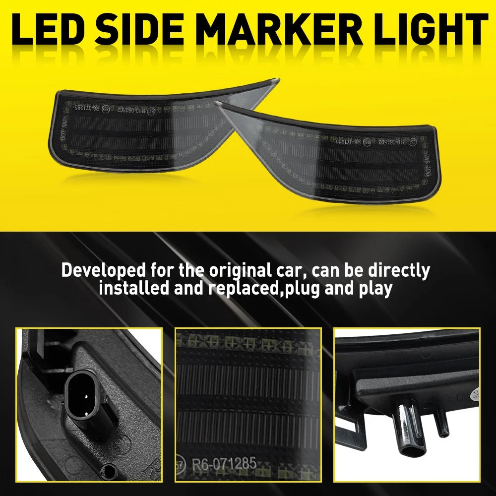 Smoked Side Marker Lamp Light W/ Led Bulb for 2021-2023 Chevy Tahoe (5th Gen) EA 6B93BC-57