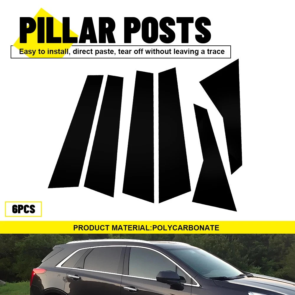 6PCS Pillar Post Cover Trims Black Suitable for Cadillac XT5 2017-2023 EOA 6B93BC-57