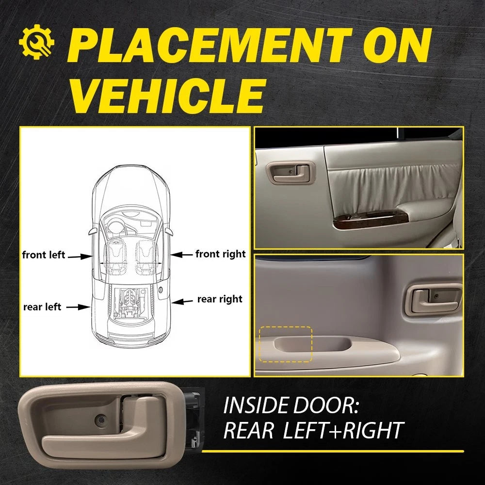 Rear Left Right Side Inside Door Handle For Toyota Tundra 2000-2006 Beige EOA 6B93BC-57