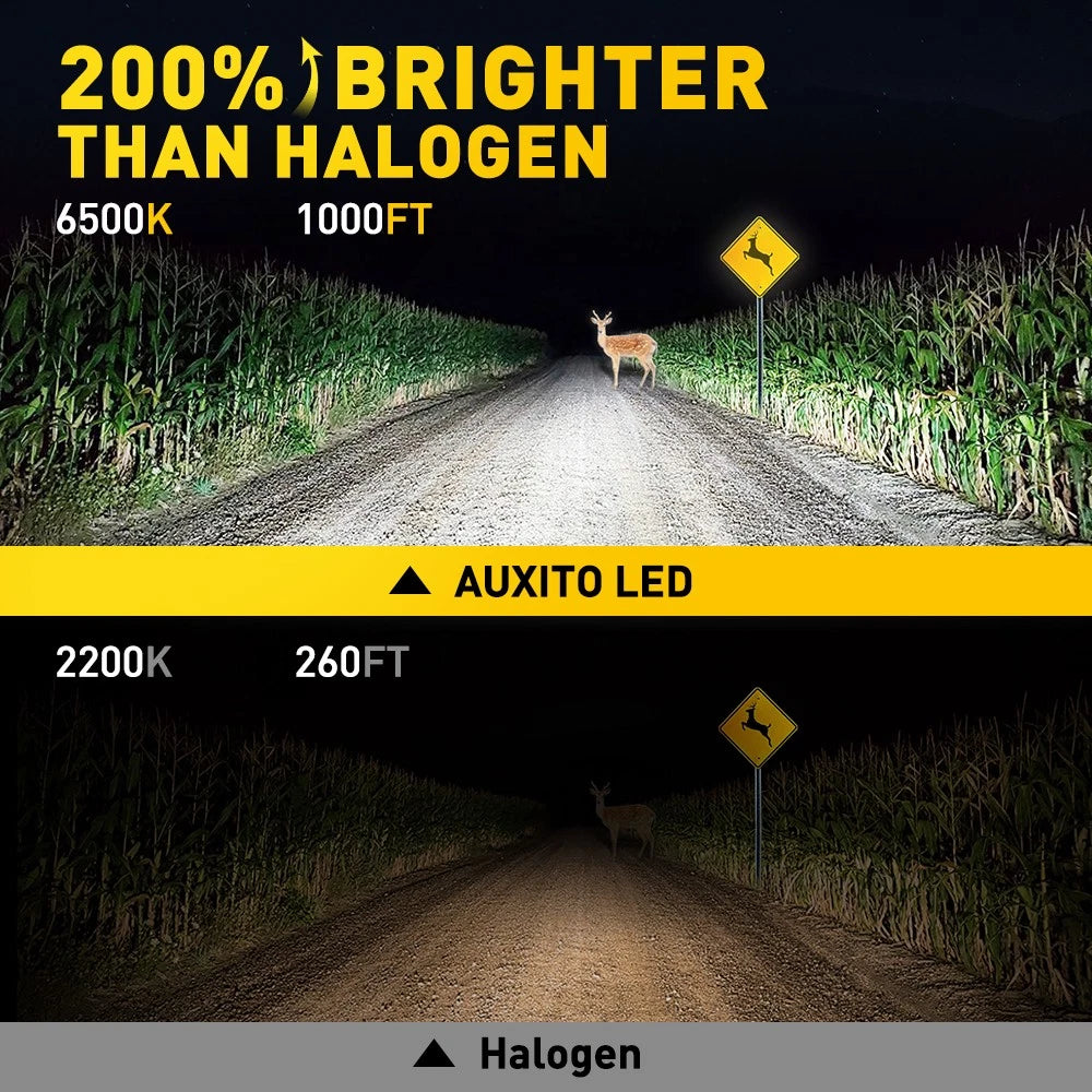 AUXITO H1 LED Headlight Kit Bulbs High Low Beam Super White 40000LM Combo USEOA AUXITO