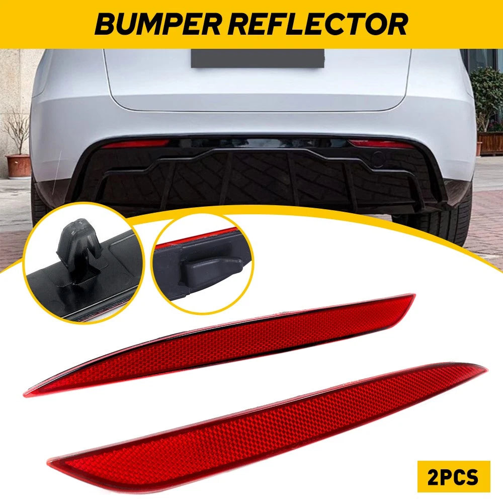 For Tesla Model Y 2022 2021 2020 Tail Rear Bumper Reflector Red Pair LH RH EOA 6B93BC-57