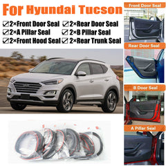 Door Seal Strips Weather Draft Wind Noise Reduction Kit For Hyundai Tucson