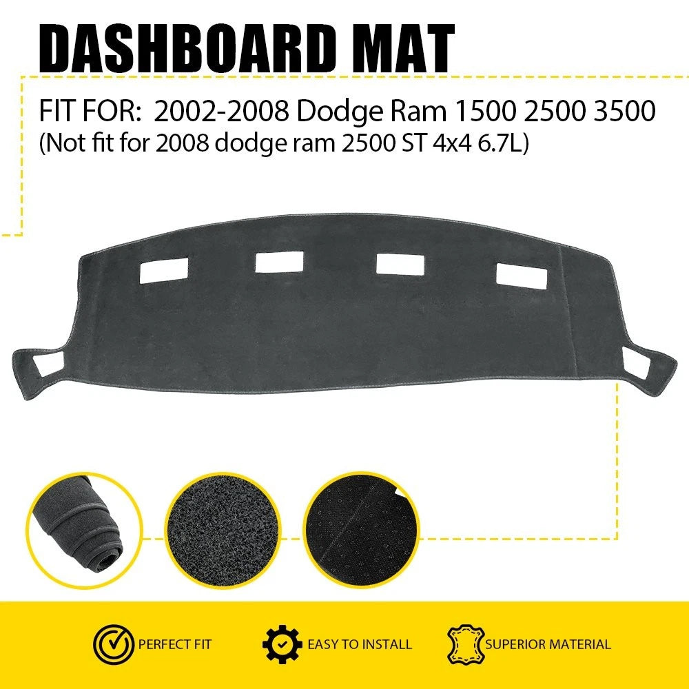 Dash Cover Mat Dashboard Pad Gray For 2002 03 04-2008 Dodge Ram 1500 2500 3500 A 6B93BC-57