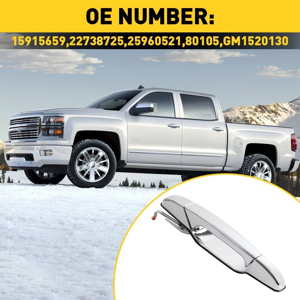 Rear Driver Left Door For Handle 07-13 Escalade Silverado GMC Cadillac Chrome US 6B93BC-57