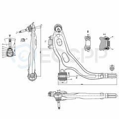 8pcs Front Lower Control Arms Sway Bars Tie Rods Kit For 05-07 Mercury Montego 6B93BC-57
