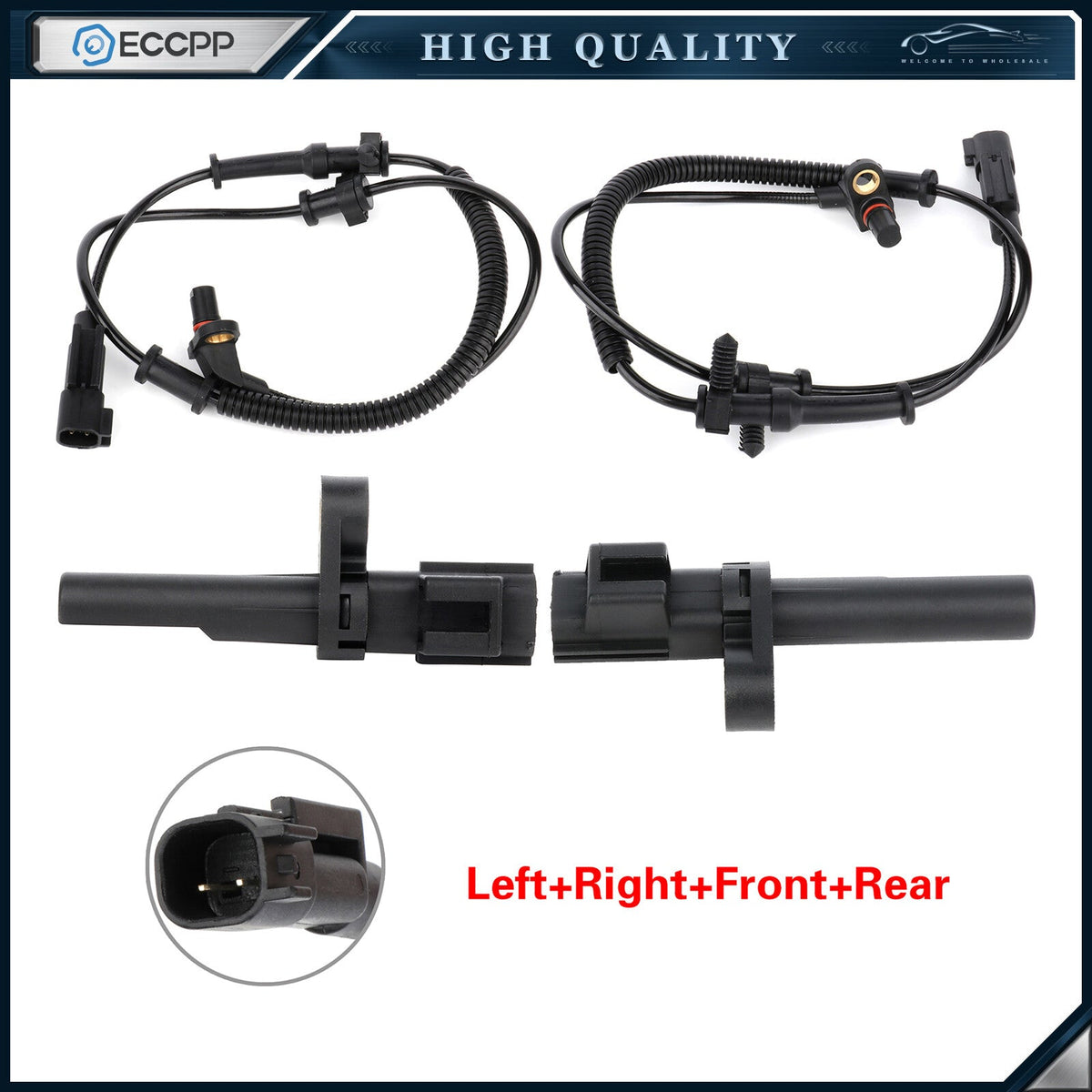 4 Pcs Front and Right ABS Wheel Speed Sensor For Dodge Ram 1500 2009 2010-2012 6B93BC-57