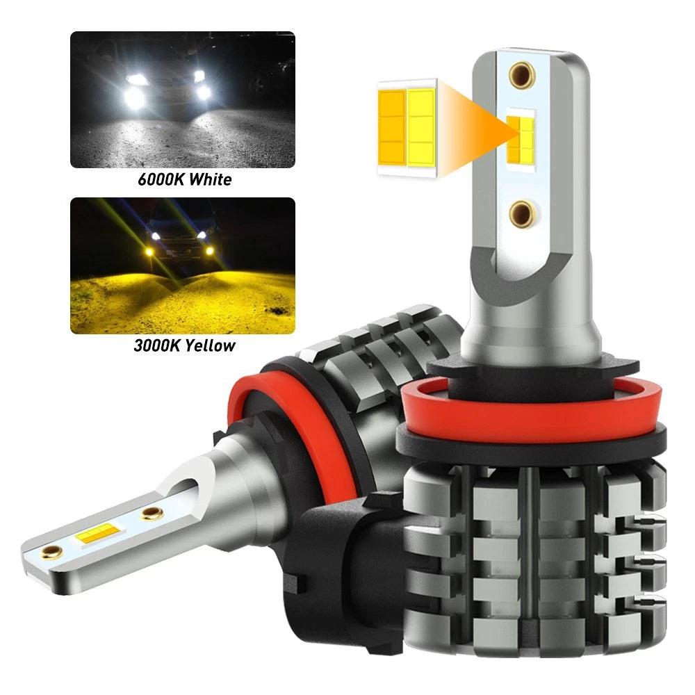LED Bulb H11 H6 H8 Headlight Low Beam Fog Light Bright White Yellow Dual Colors 6B93BC-57