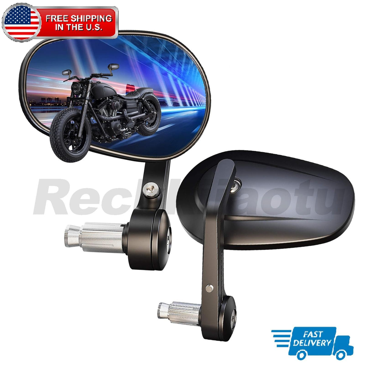 7/8" Motorcycle Rear-view Side Mirrors For Suzuki Kawasaki Honda ATVs Pair USA