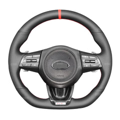 Steering Wheel Wrap For Kia Stinger 2018-2022 Black Perforated Leather Cover