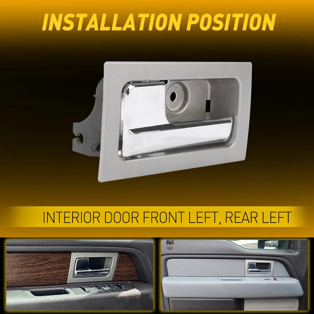 Interior Door Handle For Ford 2009-2014 F-150 Power Lock Driver Side Silver EOA 6B93BC-57