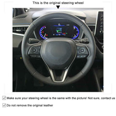 Black Suede Leather Steering Wheel Stitch on Wrap Cover For Toyota Camry 2018-21
