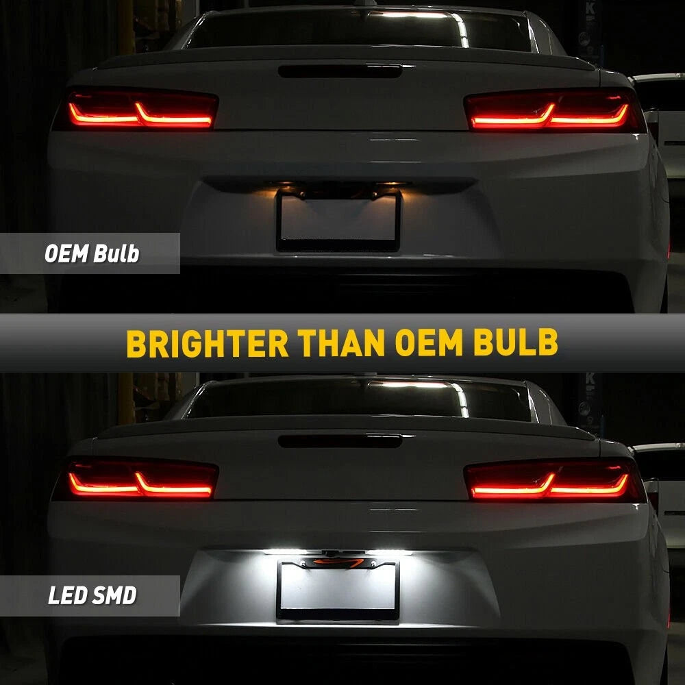 LED License Plate Light Rear Tag Lamp Assembly for 2014-2021 Chevrolet Camaro 6B93BC-57
