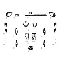 Interior Center Console Carbon Fiber Molding Sticker For Mazda 3 Axela 2014-2018