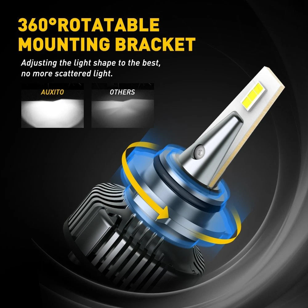 2X AUXITO 9006 HB4 LED Headlight Bulb Low BEAM Super Bright 16000LM CANBUS EOA AUXITO