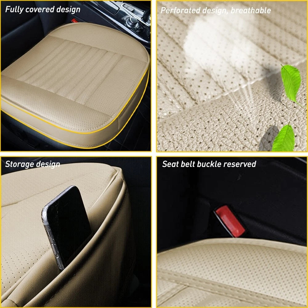 Beige Front Leather Car Seat Cover Surround Full For Auto Interior Universal EOA 6B93BC-57