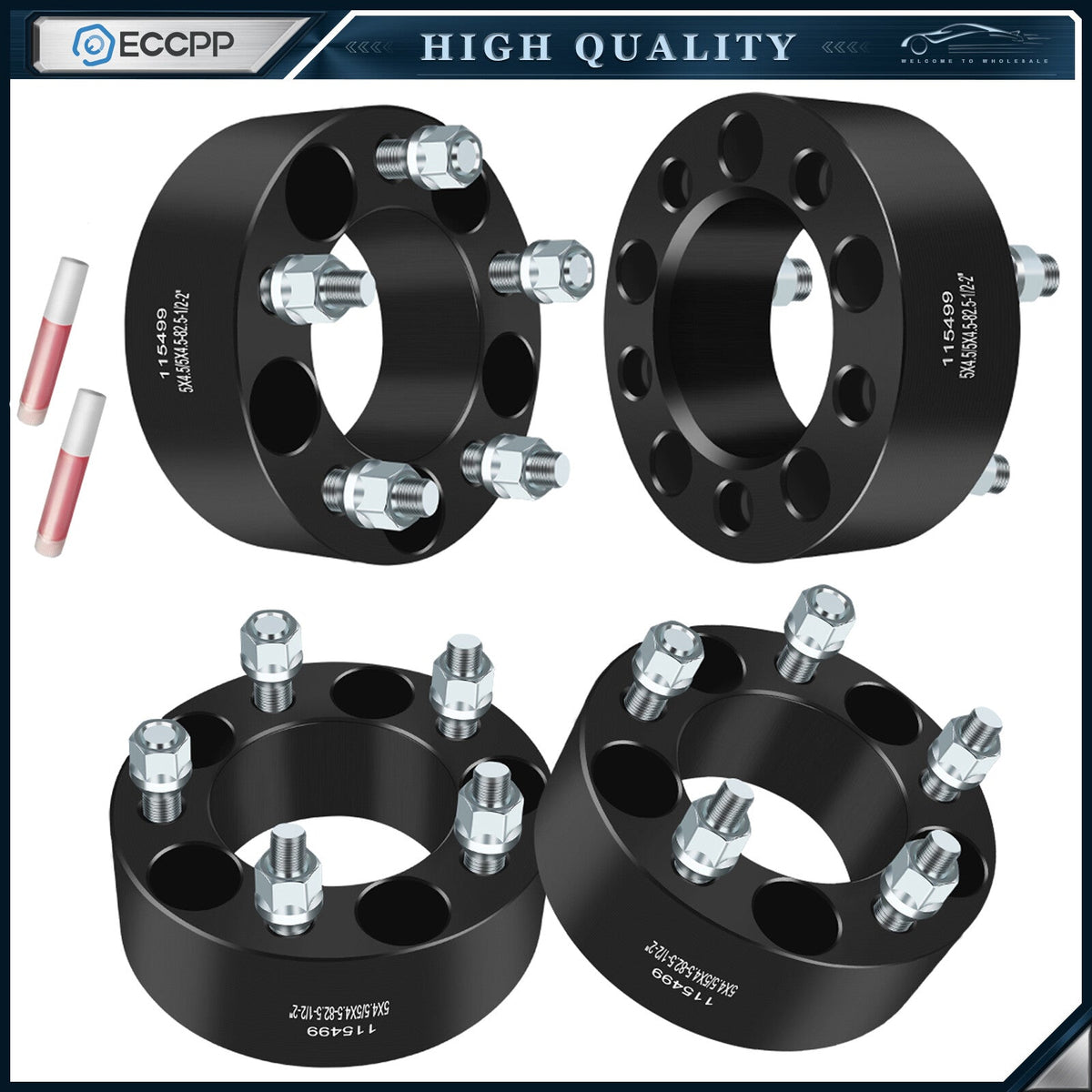 4P 2" 5x114.3 5x4.5 Wheel Spacers 1/2"x20 For Ford Explorer Ranger Mustang Edge 6B93BC-57
