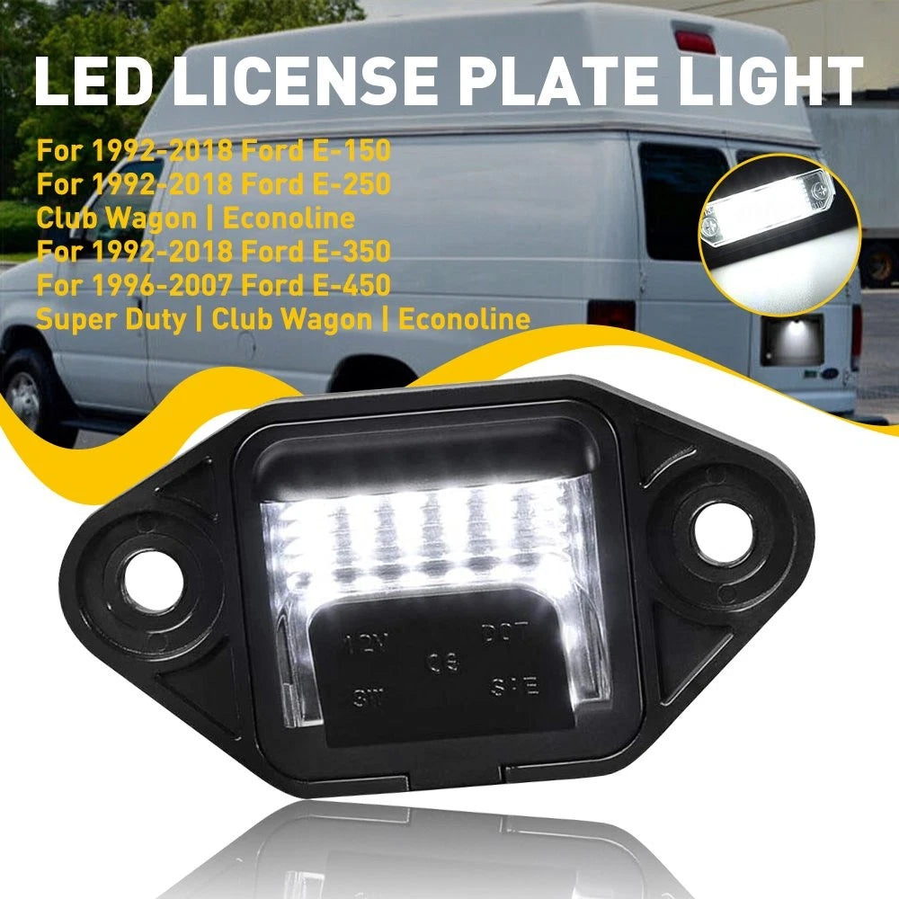 Full LED License Plate Lamp Light For 92-18 Ford E150 E250 E350 Econoline Wagon 6B93BC-57