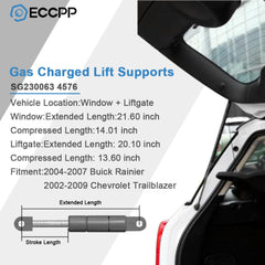 ECCPP 4x Window+Liftgate Lift Support Gas Prop For 2002-2009 GMC Envoy Saab 9-7X ECCPP