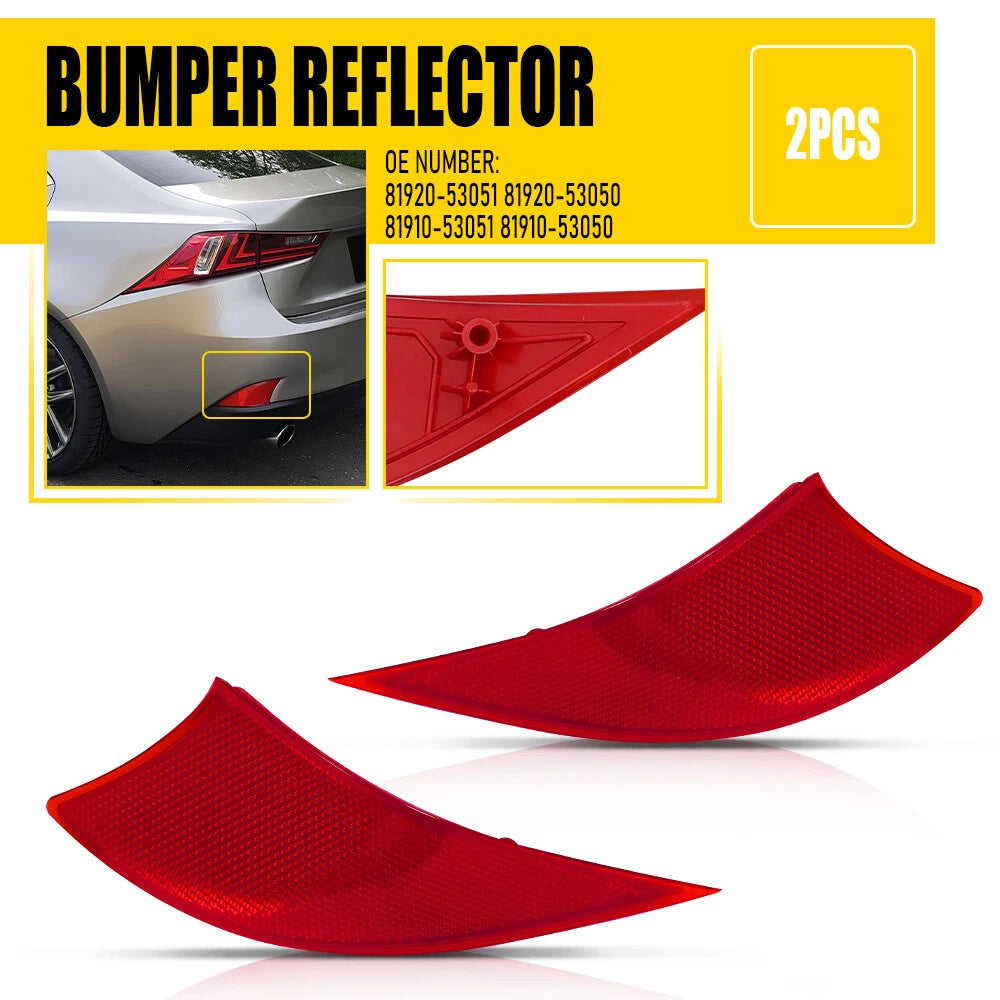 2X Rear Bumper Reflector Light Lamp LH RH For 2014-20 Lexus IS250 IS350 IS300 EA 6B93BC-57