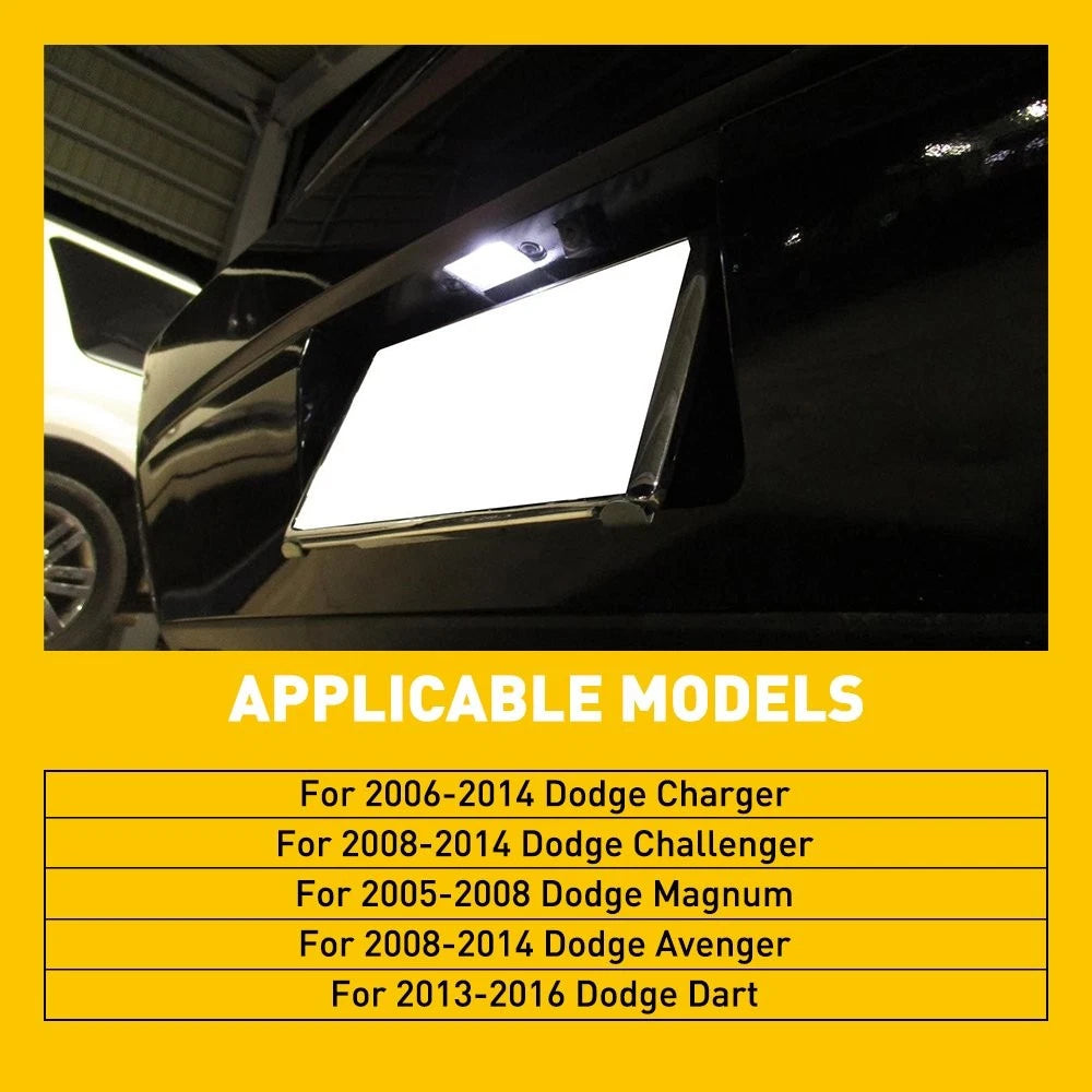 LED License Plate Lights For 6000K Dodge Charger Challenger Magnum Avenger Dart 6B93BC-57
