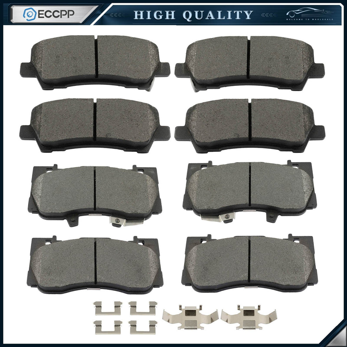Front & Rear Semi-Metallic Brake Pads For Ford Mustang 2015-2016 2018-2021 2.3L KOEEP