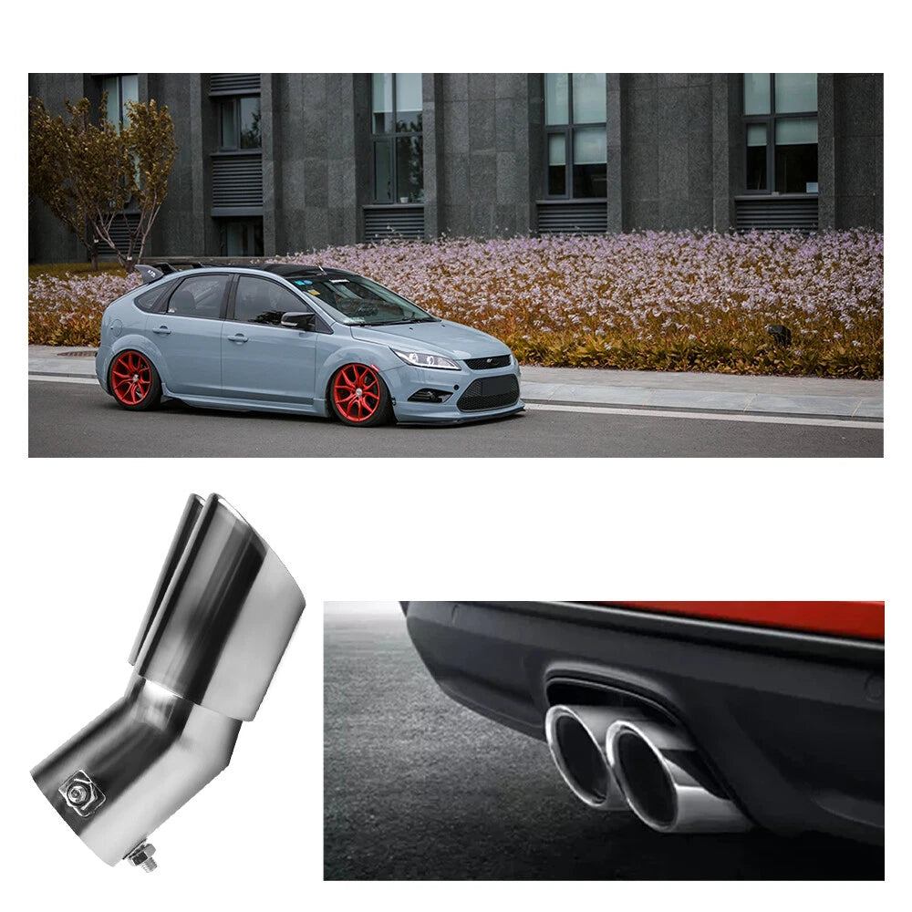 Car Dual Exhaust Pipe Tail Muffler Tip Auto Accessories Replace Chrome Tips EOA 6B93BC-57