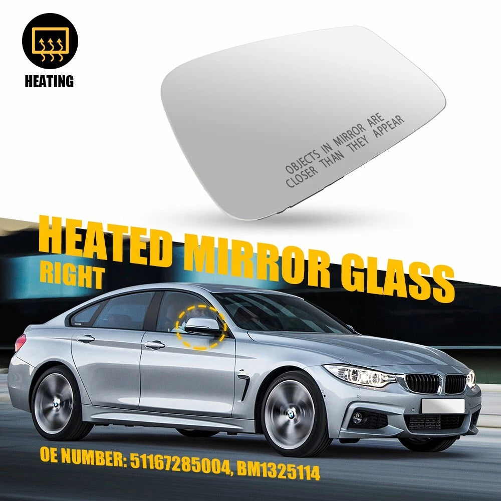 Passenger Side Mirror Glass Heated Fit BMW 320i 328d 328i 330i 428i 435i 440i EA 6B93BC-57