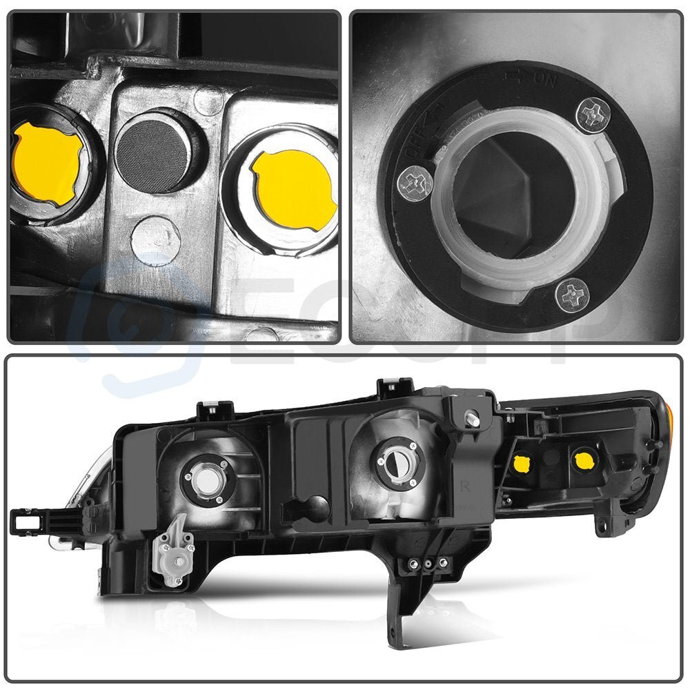 Headlights Assembly For Honda Accord 1994-1997 Amber Headlamp Front Left + Right 6B93BC-57