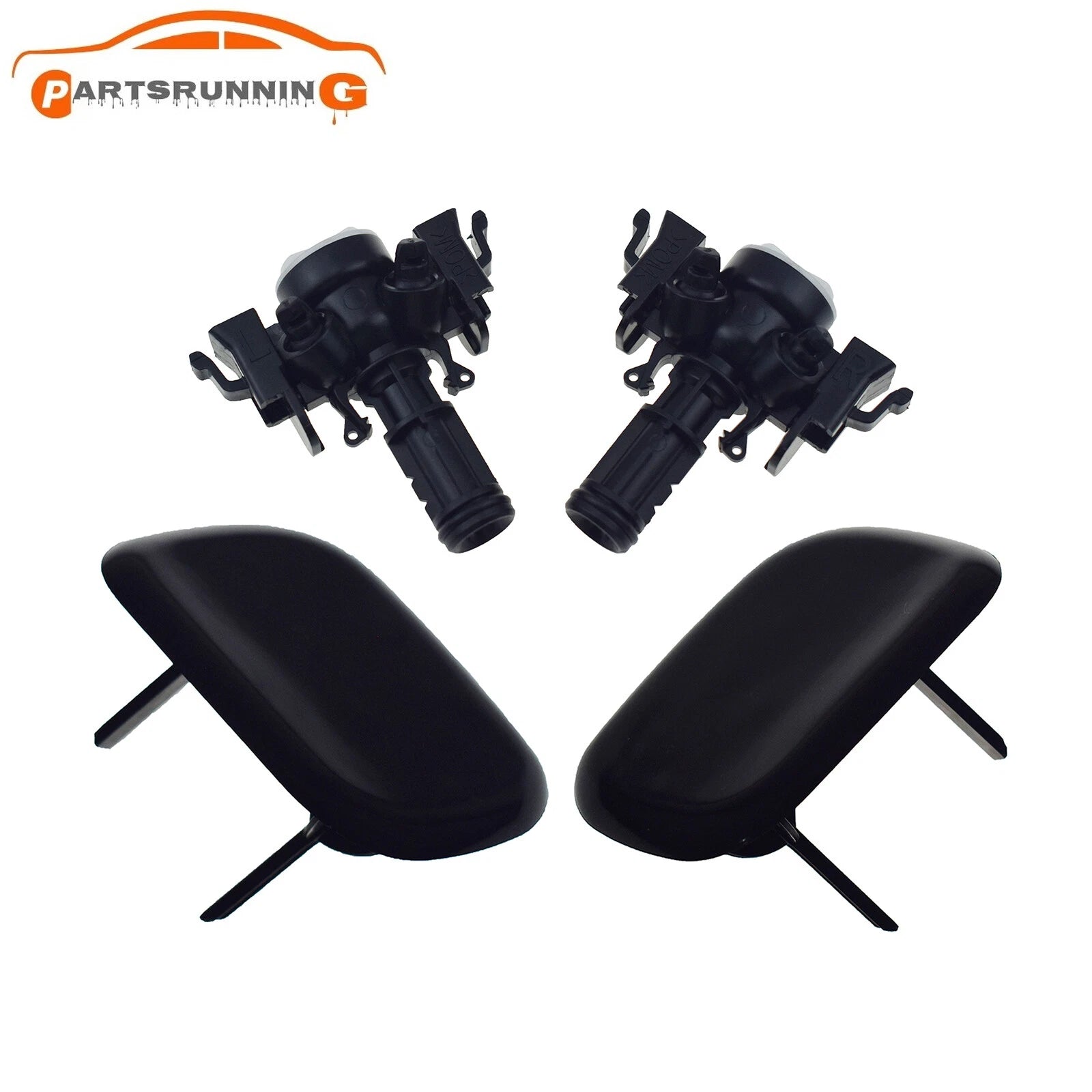 Headlight Lamp Washer Sprayer Cover Cap W/Nozzle Set For 15-18Hyundai Tucson 6B93BC-57