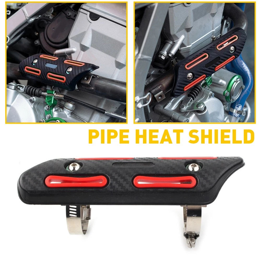 Exhaust Heat Shield Universal Exhaust Motorcycle Pipe Protector Red /Black /Blue 6B93BC-57