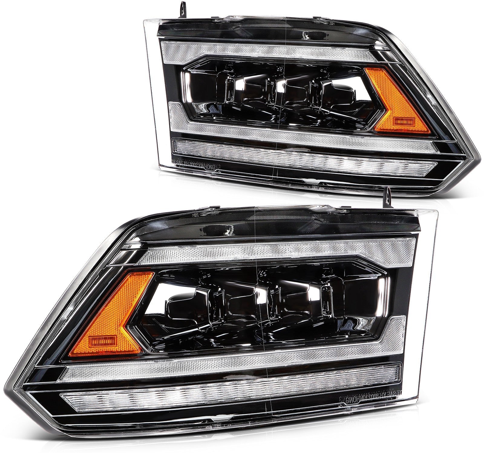 Left+Right Headlights Assembly For 2009-2018 Dodge Ram 1500 2500 3500 w/LED DRL 6B93BC-57