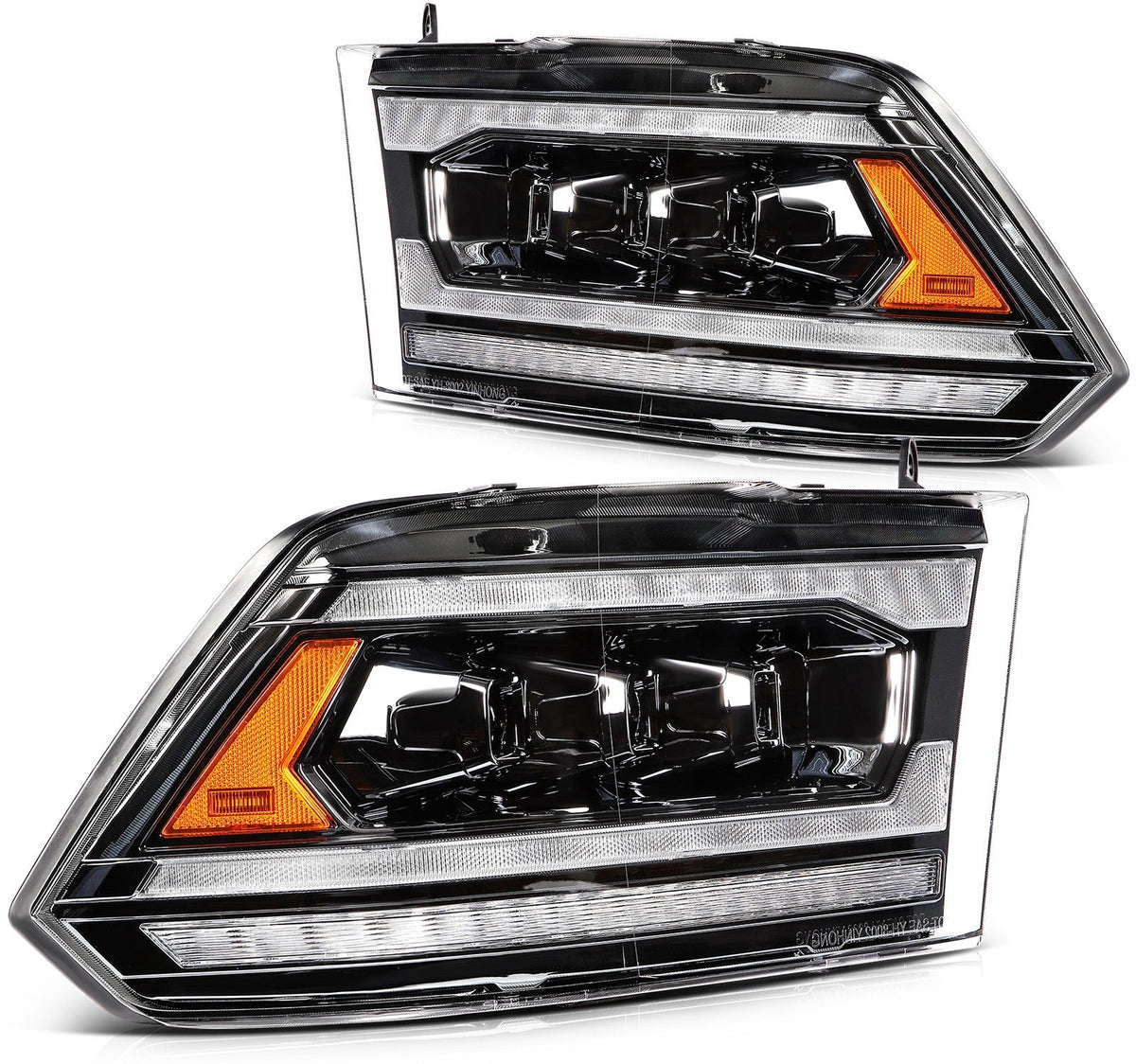 Left+Right Headlights Assembly For 2009-2018 Dodge Ram 1500 2500 3500 w/LED DRL 6B93BC-57