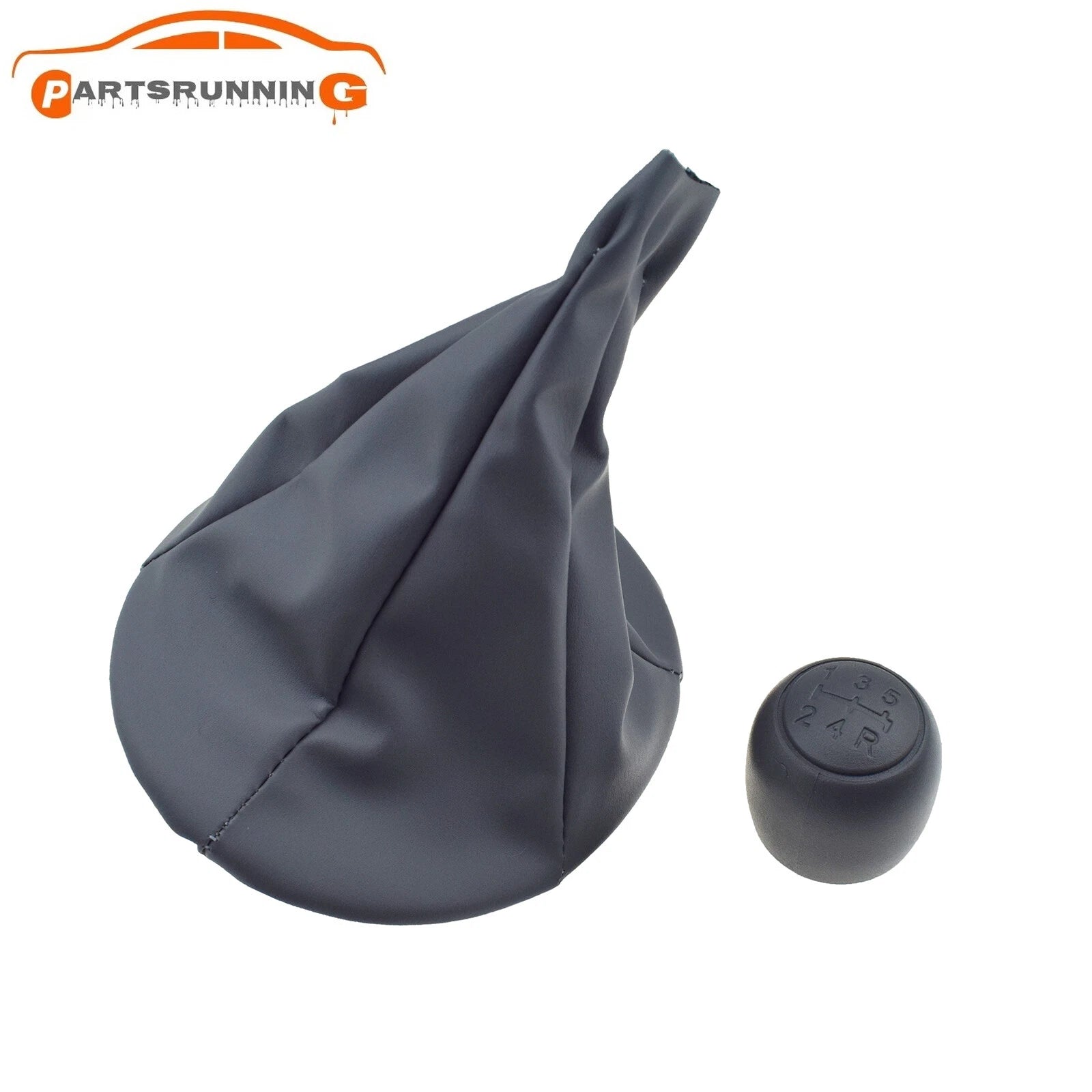 5 Speed Gear Shift Knob + Leather Cover For Fiat 500 500c 2007-2013 /Panda 03-12 6B93BC-57