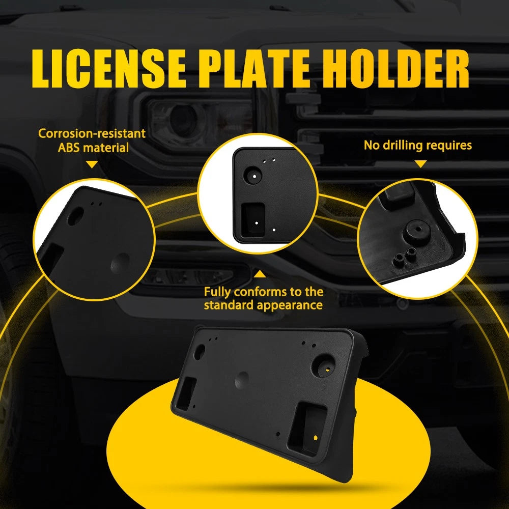 For 2016 2017 2018 GMC Sierra 1500 Front License Plate Tag Frame Bracket Holder 6B93BC-57