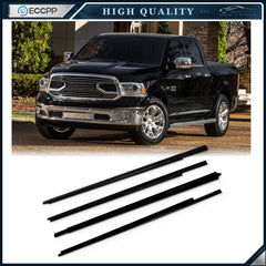 For 2009-2021 Dodge Ram 1500 Crew Cab Front & Rear Door Window Seal Belt Molding 6B93BC-57