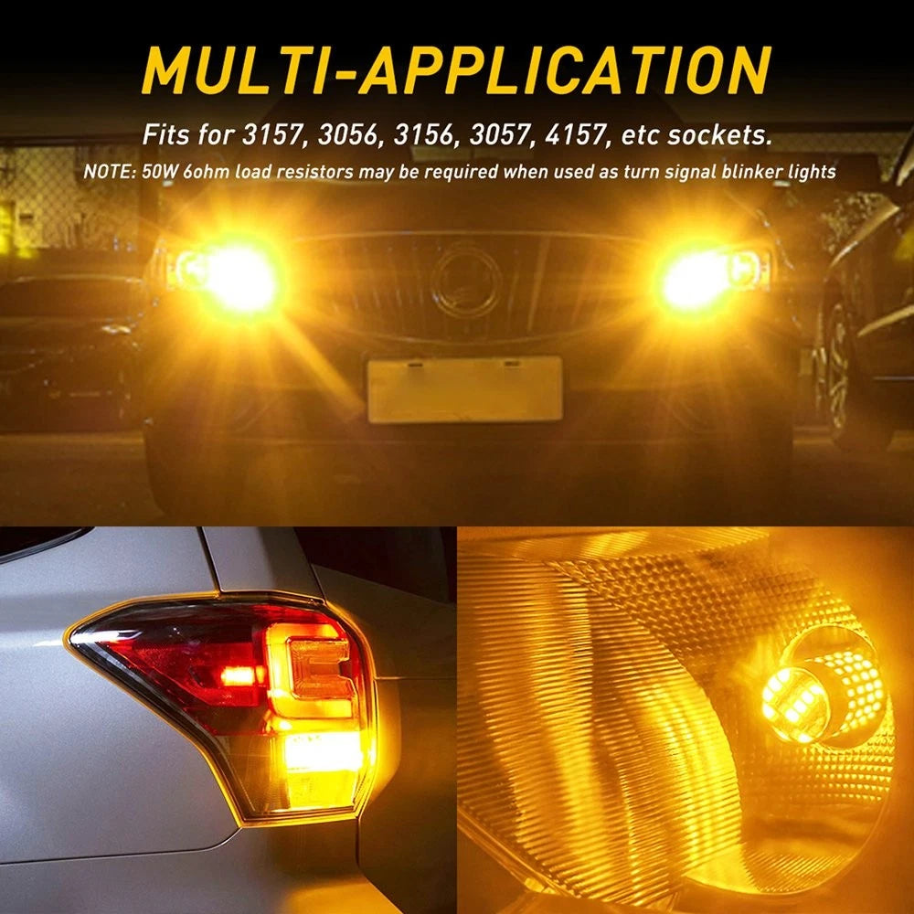 6x AUXITO 3157 LED Turn Signal Reverse Light Canbus Bulbs Parking Lamp Amber EOA AUXITO