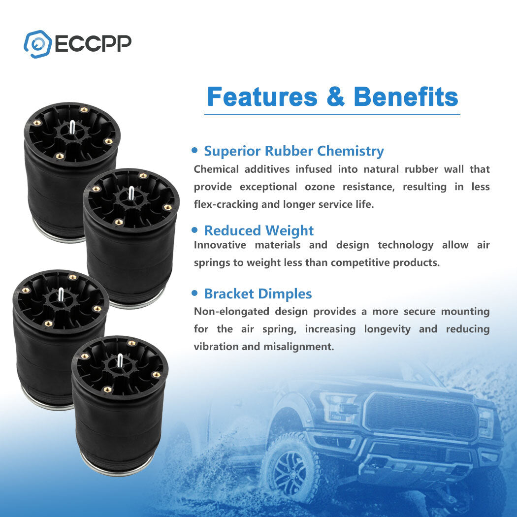 4Pcs W01-358-8852 Air Suspension Bag Spring For Goodyear 1R12-568 Peterbilt 6B93BC-57