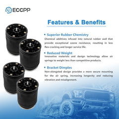 4Pcs W01-358-8852 Air Suspension Bag Spring For Goodyear 1R12-568 Peterbilt 6B93BC-57