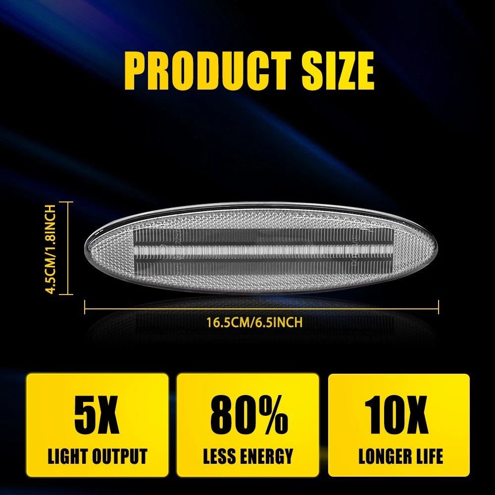 2pcs Rear LED Side Marker Light Clear Lens L &R For Chevry Corvette C5 1997-04 A 6B93BC-57