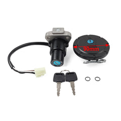 4 Wire Igntiton Swtich Fuel Gas Tank Cap Lock Set For Kawasaki KLR650 2008-2018