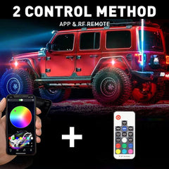 6pcs RGB Dream Color Dreamcolor Underglow LED Kit Car Neon Strip Light Music APP 6B93BC-57