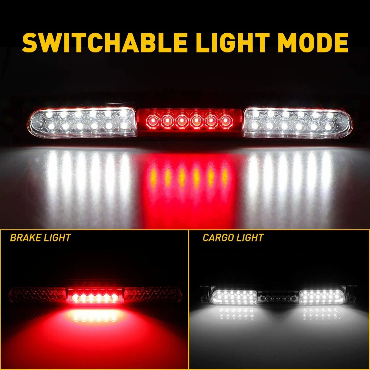 FIT FOR 1997 1998 1999 2003 FORD F150 THIRD 3RD BRAKE LIGHT CARGO LAMP BAR Red 6B93BC-57